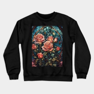 Stained Glass Roses Crewneck Sweatshirt